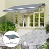 Afbeelding van Outsunny zonnescherm met Volant, waterafstotend, vervangstof 3 x 2,5 m, grijs