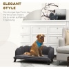 Afbeelding van PawHut - Hondenbank met Rugleuning - Zachte Bekleding - Grijs