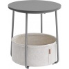 Afbeelding van VASAGLE Bijzettafel Rond - 45 cm - met stoffen mand - opbergruimte - grijs/wit
