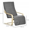 Afbeelding van HOMCOM Accentstoel van Polyester en Berkenhout, Grijs, 66,5L x 94B x 100H cm