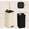 Afbeelding van Songmics pedaalemmer 30L softclose metaal zandbeige