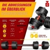Afbeelding van RE:SPORT 2-in-1 Halters Set 20kg | Verstelbare Dumbbell & Barbell met Stervergrendelingen