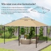 Afbeelding van Outsunny vervangend dak voor pavilion - polyester - khaki