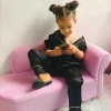 Afbeelding van HOMCOM Mini Kinderbank Roze Babyfauteuil Sofa L80 x B40 x H49 cm