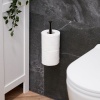 Afbeelding van Zelfklevende toiletrolhouder voor 2 rollen - Hangend - Muur - RVS - Zwart