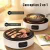 Afbeelding van HOMCOM 2-in-1 keramische kookplaat en grill, 2000W, LED-display, wit