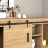 Afbeelding van HOMCOM Enkele schuifdeur set met looprail van staal voor houten deuren B81-034