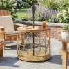 Afbeelding van Outsunny Salontafel van Acaciahout en PE-rotan - Ø50 x 47,5 cm - Teakkleur