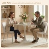 Afbeelding van HOMCOM Eetkamerstoel - Crème-wit, Polyester en Metaal, 57,5x50,5x78,5 cm