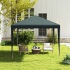 Afbeelding van Outsunny Donkergroene Feesttent van Staal, PE 270L x 270B x 255H cm