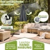 Afbeelding van tillvex® Rechthoekige Aluminium Parasol Ø 330 cm met LED en Afdekking, 360° Draaibaar