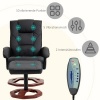 Afbeelding van HOMCOM massagestoel met voetenbank, relaxligstoel en 360° draaifunctie