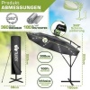 Afbeelding van Tillvex Aluminium Zweefparasol met LED Solar Ø 300 cm + Hoes en Windbescherming