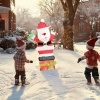 Afbeelding van Outsunny Verlichte Kerstdecoratie van Polyester en Staal, 52x30x93 cm, Meerkleurig