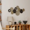 Afbeelding van Homcom Metalen Wanddecoratie - 100L x 5,5B x 50H cm - Khaki
