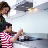 Afbeelding van Glazen achterwand voor keuken - 40 x 120 cm - spatbescherming - veiligheidsglas - transparant