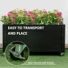 Afbeelding van Outsunny - Plantenbak van Dennenhout met Wielen - Zwart