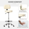 Afbeelding van HOMCOM barkruk - draaistoel met rugleuning - gestoffeerd - beige