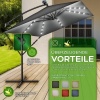 Afbeelding van Tillvex Rechthoekige Aluminium Parasol 330 cm met Afdekking en Windbescherming