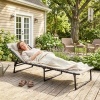 Afbeelding van Outsunny Ligstoel van staal, crème witte mesh stof