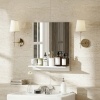 Afbeelding van HOMCOM Badspiegel 50 x 60 cm met Rek, Wandspiegel voor Badkamer en Hal, Wit