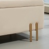 Afbeelding van HOMCOM Bank met Opbergruimte - Fluweel, Hout - 100L x 40B x 42H cm - Beige