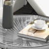 Afbeelding van Outsunny Rattan Bijzettafel Metaal, PE Rattan Grijs
