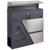 Afbeelding van Homcom Brievenbus - Roestvrij staal, 37x10x37 cm - Donkergrijs