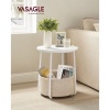 Afbeelding van VASAGLE ronde bijzettafel met stoffen mand - 45 cm - wit en beige