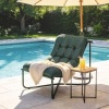 Afbeelding van Outsunny Tuinstoel met Kussen, Ademend Slingmateriaal, Stalen Frame, Donkergroen