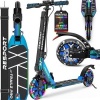 Afbeelding van RE:SPORT® Cityroller voor kinderen en volwassenen met LED-verlichting, bel en draagband