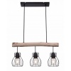 Afbeelding van Globo - hanglamp Mina - natuurlijk zwart - hout en metaal - grote eettafel lamp - E27