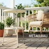 Afbeelding van Outsunny Tuin Einde Tafel - Metaal, Kunststof - Ø36 x 53H cm - Crèmewit