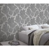 Afbeelding van Erismann Vliesbehang met bladeren en bloemen in grijs metallic 10402-10
