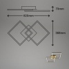 Afbeelding van Dimbare draaibare LED plafondlamp 24W goud metaal-kunststof Briloner