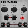 Afbeelding van Verstelbare halterset 20 kg - 2-in-1 dumbbell set voor krachttraining en armtraining