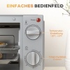 Afbeelding van HOMCOM 9L Minibakoven 35 cm breed met Bakplaat, Grillrooster, 100-230 °C, 60 Min. Timer, 750W