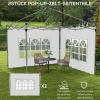 Afbeelding van Outsunny Zijpanelen voor Paviljoen Oxford, Kunststof, 295B x 195H cm, Wit