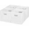 Afbeelding van Set van 4 opvouwbare kastmanden - 30x30x30 cm - wit met 2 handgrepen - voor speelgoed