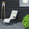 Afbeelding van Outsunny Metalen Ligstoel, Beige Gaasstof