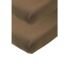 Afbeelding van Meyco Jersey hoeslaken ledikant 2-pack - Chocolate - 60x120cm