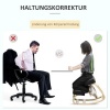 Afbeelding van Vinsetto Ergonomische Kniestuhl, Gezondheidsstoel voor Thuiswerk, Zwart