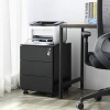 Afbeelding van Sierra mobiele archiefkast met 3 laden, afsluitbaar, mat zwart, 39 x 45 x 55 cm