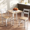 Afbeelding van HOMCOM Eetkamerstoel van Rubberhout 50,5L x 40B x 88,5H cm Eikenkleur
