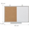 Afbeelding van 2-in-1 combibord - 30 x 45 cm - prikbord en whiteboard met bakje