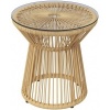 Afbeelding van Outsunny Rattan Bijzettafel van Metaal, Beige PE Rattan
