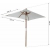 Afbeelding van Outsunny Parasol van Tannenhout, Bamboe, Polyester - Crèmewit - L200 x B150 x H235 cm