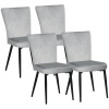 Afbeelding van HOMCOM Set van 4 Eetkamerstoelen met Rugleuning - Staal Grijs 46 x 65 x 87 cm