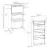 Afbeelding van HOMCOM mobiele wasdroger met inklapbaar kledingrek en wielen, 3 niveaus, 80-142 x 55 x 152 cm