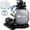 Afbeelding van Tillvex zandfilter voor zwembad 7.900L/h incl. 400g filterkogels grijs met 7-wegklep